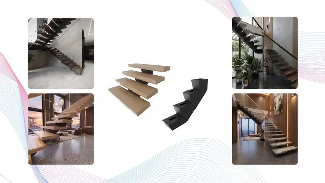 Angle ARC floating stair beam configuration in Miami