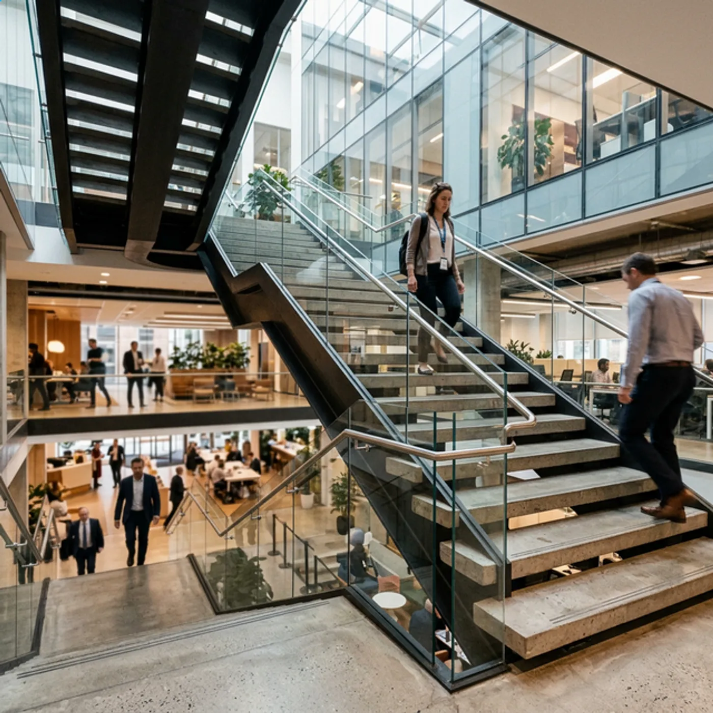 Commercial Office Floating Stairs