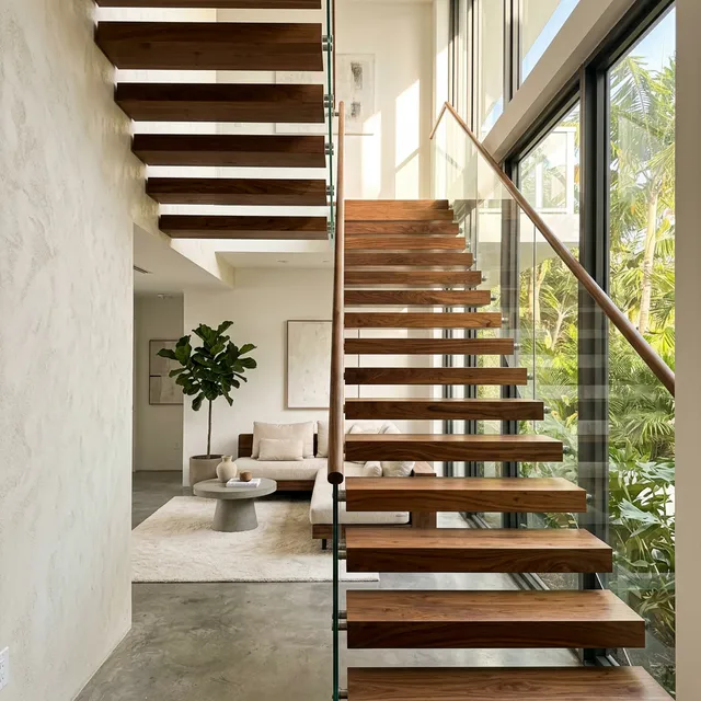 Premium Hardwood Floating Stairs in Miami, FL